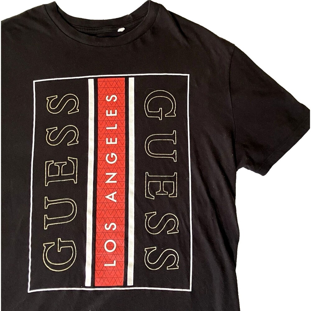 Guess Vtg Y2K T Shirt RARE Los Angeles Single Stitch S Men M L Women Black Retro